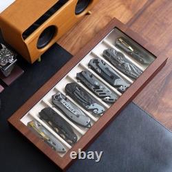 Knife Display Case Organizer Storage 8 Pocket Knives, Folding Knife Holder with