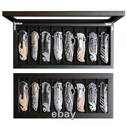 Knife Display Case Organizer storage 8 pocket knives, Folding Knife Holder wi