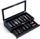 Knife Display Case Two-Tier Pocket Knife Case Box Storage for 15-17 Pocket Knive