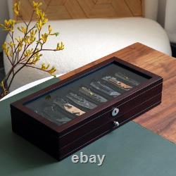 Knife Display Case Two-Tier Pocket Knife Case Box Storage for 15-17 Pocket Knive