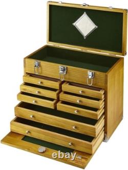 Knife Display Case Walnut & Black 8 Drawer Pistol Gun Wood Cabinet EDC Chest Box