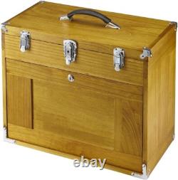 Knife Display Case Walnut & Black 8 Drawer Pistol Gun Wood Cabinet EDC Chest Box