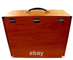 Knife Display Case Walnut & Black 8 Drawer Pistol Gun Wood Cabinet EDC Chest Box