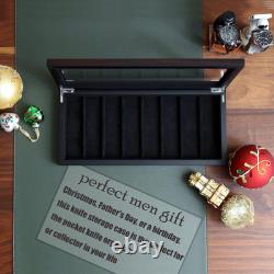 Knife Display Case for 8 Pocket Knives Pocket Knife Case Storage Box for Men'S