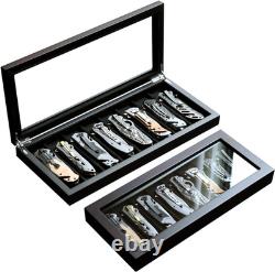 Knife Display Case for 8 Pocket Knives Pocket Knife Case Storage Box for Men'S