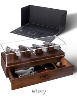 Knife display case organizer pocket knife storage walnut- perfect men gift
