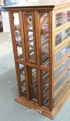 LARGE Antique 1880s A. N. RUSSELL & SONS Oak Country Store RIBBON DISPLAY CABINET
