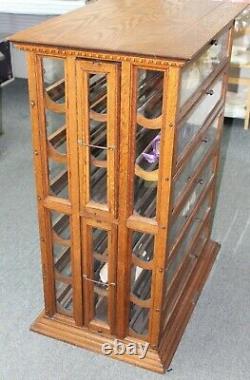 LARGE Antique 1880s A. N. RUSSELL & SONS Oak Country Store RIBBON DISPLAY CABINET