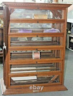 LARGE Antique 1880s A. N. RUSSELL & SONS Oak Country Store RIBBON DISPLAY CABINET