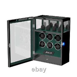 LCD Fingerprint Cabinet Automatic 6 Watch Winder With Watch Storage Display Case