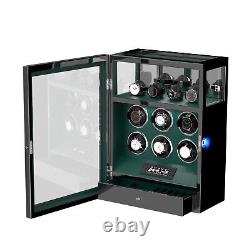 LCD Fingerprint Cabinet Automatic 6 Watch Winder With Watch Storage Display Case