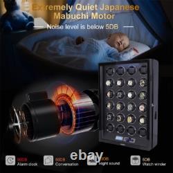 LED Automatic 24 Watch Winder LCD Touch Screen Display Box Case Storage Quiet