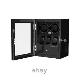 LED Automatic Rotation 2+3 Watch Winder Box Display Case Storage Box Queit Motor