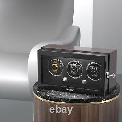 LED Automatic Rotation 3 Watch Winder Leather Display Storage Case Box Organizer