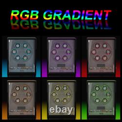 LED/RGB Automatic 6 Watch Winder Fingerprint 6 Watches Storage Display Case Box