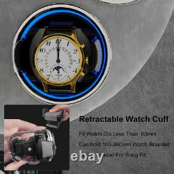 LED/RGB Automatic 6 Watch Winder Fingerprint 6 Watches Storage Display Case Box