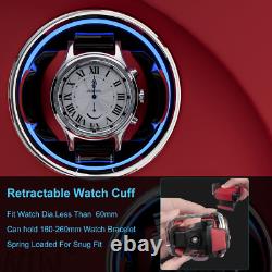LED/RGB Automatic 6 Watch Winders Fingerprint 6 Watches Storage Display Case Red