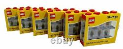 LEGO Pack of 6 Small 8 Minifigure Storage and Display Cases RED NEW & SEALED