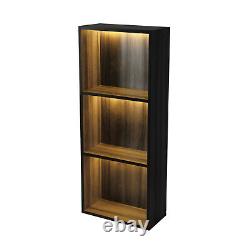 LHYWEHE 2 or 3 Tier Solid Wood Bookshelf Bookcase Storage Cabinet Display Case