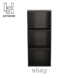 LHYWEHE 3 Tier Solid Wood Furniture Bookshelf Bookcases Storage Cabinet Display