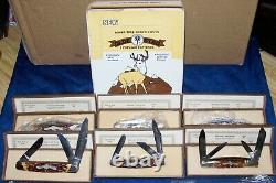 LOT of 6 1976 Boker Olde Stag Knife Assortment 3 Patterns Store Display Box/Case