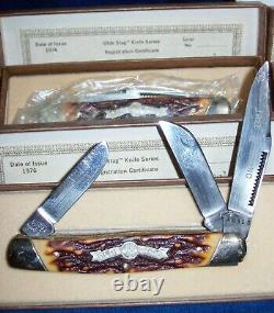 LOT of 6 1976 Boker Olde Stag Knife Assortment 3 Patterns Store Display Box/Case