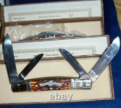 LOT of 6 1976 Boker Olde Stag Knife Assortment 3 Patterns Store Display Box/Case