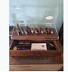 LUXURY Knife Display Case Showcase Cabinet Wood Pocket Knives Box Leather Lining