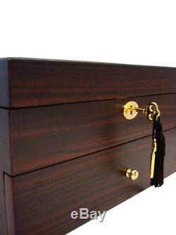 Large 10 + 10 20 Wrist Watch Display Storage Case Box Chest Ebony Coromandel