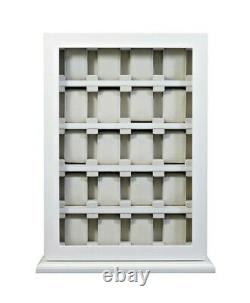 Large 20 Slot Wrist Watch White Wood Storage Display Wall Cabinet Box Case Chest