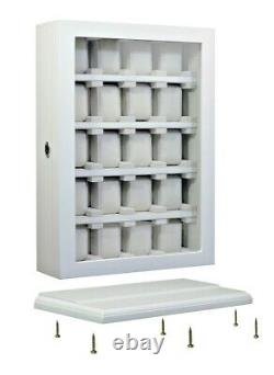 Large 20 Slot Wrist Watch White Wood Storage Display Wall Cabinet Box Case Chest