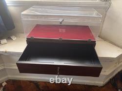 Large 22 Wood & Acrylic Locking Showcase Perfect for Knives, Watches, EDC