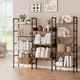 Large Bookshelf with 11 Shelves, Rustic Industrial Style Storage Display Case