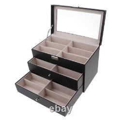 Large Capacity Storage Box Three-layer Glasses Watch Display Box Case Organizer