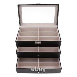 Large Capacity Storage Box Three-layer Glasses Watch Display Box Case Organizer