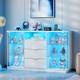 Large Display Case with LED Lights, Rounded Display Cabinet for Collectibles