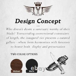 Large Knife Display Case, 3-Tier Pocket Knife Organizer and Storage Box with Tra