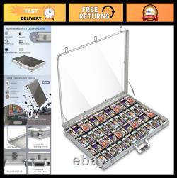 Large Lockable Aluminum Card Display Case 34x22, Portable Trade Show Storage f