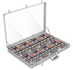 Large Lockable Aluminum Card Display Case 34x22, Portable Trade Show Storage f