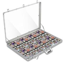 Large Lockable Aluminum Card Display Case 34x22, Portable Trade Show Storage f