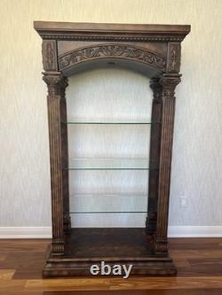 Large Resin and Glass Display Case 3 Shelves Unique Design 7 feet tall