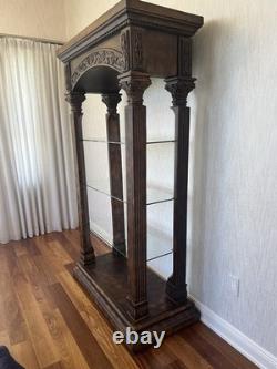 Large Resin and Glass Display Case 3 Shelves Unique Design 7 feet tall