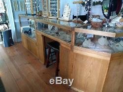 Large Retail Store Commercial Cabinet Glass Adjust Shelves Counter Display Case