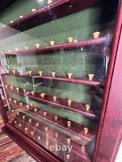 Large Wooden Golf Ball Display Case, Holds 63 Balls. Plexiglass / Wood Door