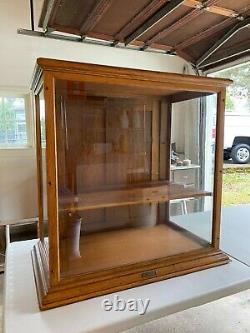 Late 1800s Early 1900s Nauman Oak Countertop Display Case Showcase General Store