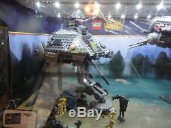 Lego Star Wars lighted store display case 75043 AT-AP, 75042 Droid Gunship. Rare