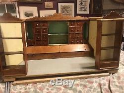 Lg. Antique German Toy General Store, Withremovable Display Cases & Spice Drawers