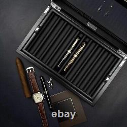 Lifomenz Co Pen Display Box Ebony Wood Pen Display Case, Fountain Pen Storage Pen