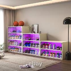 Light Shoe Storage Box Three Layer Glass Door Display Case