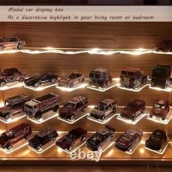 Lighted 7-Tier Wall-Mounted Display Case for 42 Diecast Cars